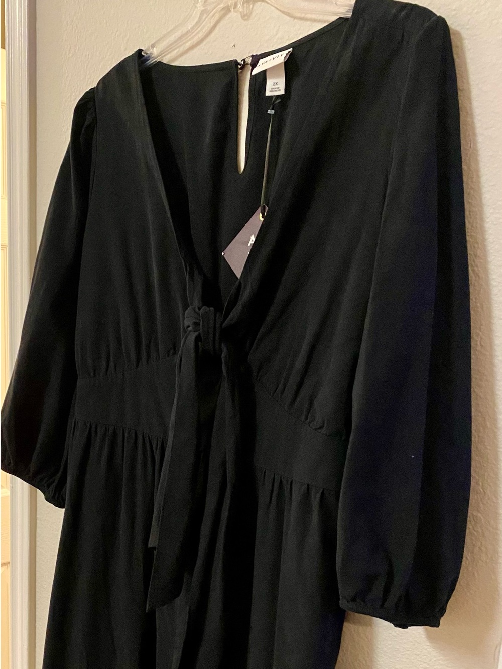 Ava & Viv Black Tie-Front Wide-Leg Jumpsuit - Size 2X - NWT! - Picture 4 of 7